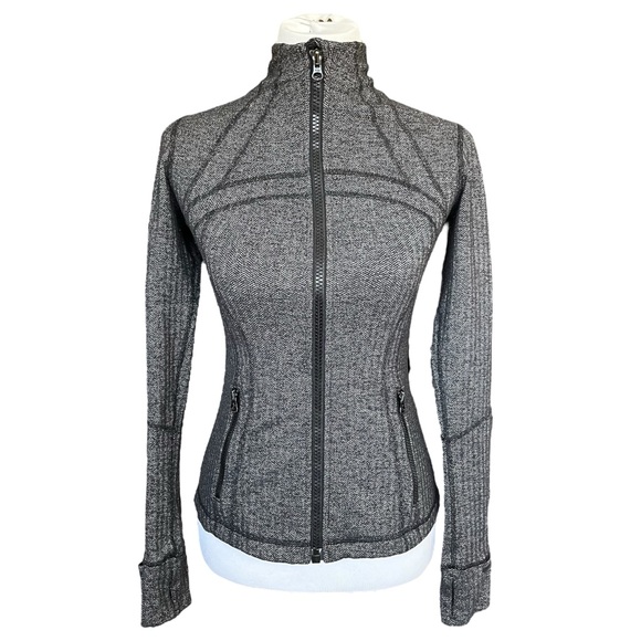 Lululemon Define Jacket Heathered Herringbone Black Women’s 6 - Picture 4 of 13